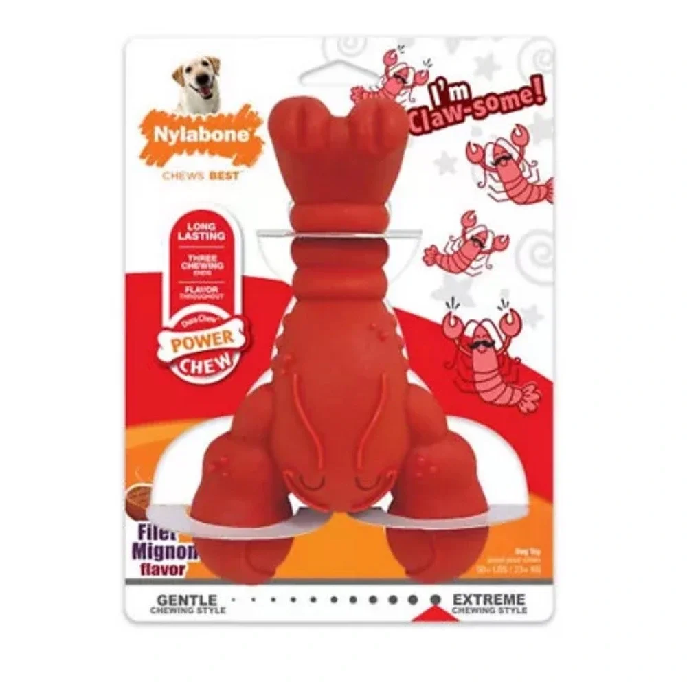 Power Chew Lobster Dog‎ Toy Filet Mignon 1 Count (XL - 50+ Lbs) By Nylabone